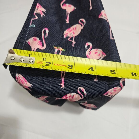 Vera Bradley Flamingo Lunch Tote Bag Insulated Zipper Lunchbox Pink and Navy - Picture 6 of 8
